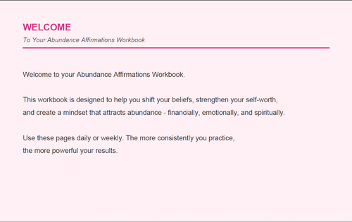 Abundance Affirmations Workbook